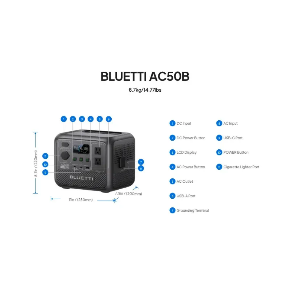 BLUETTI AC50B Portable Power S - огляд і ціна Usb Charger Dynamo